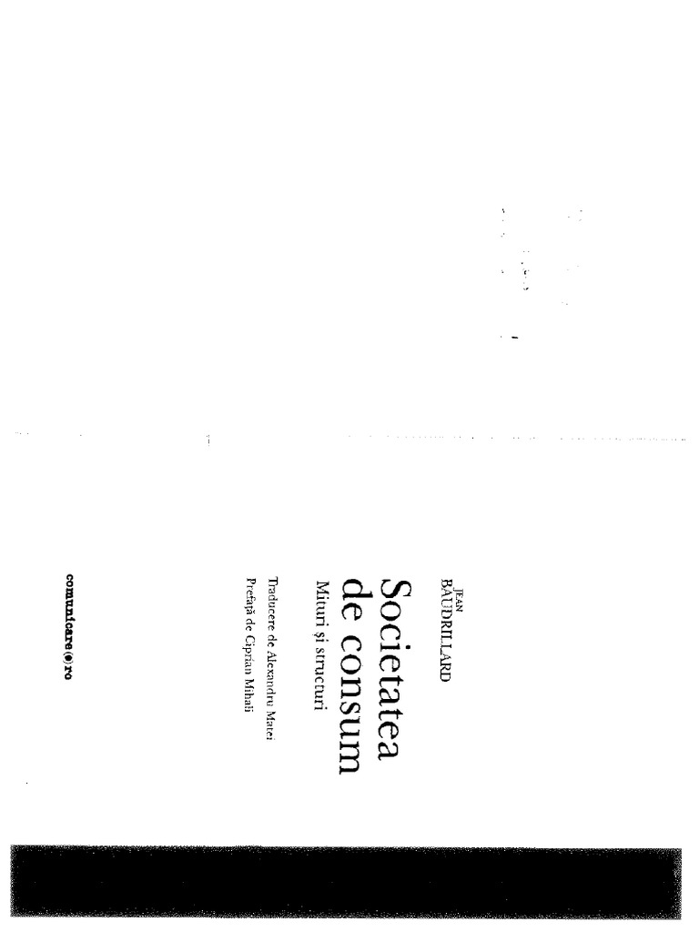 J Baudrillard Societatea De Consum Business