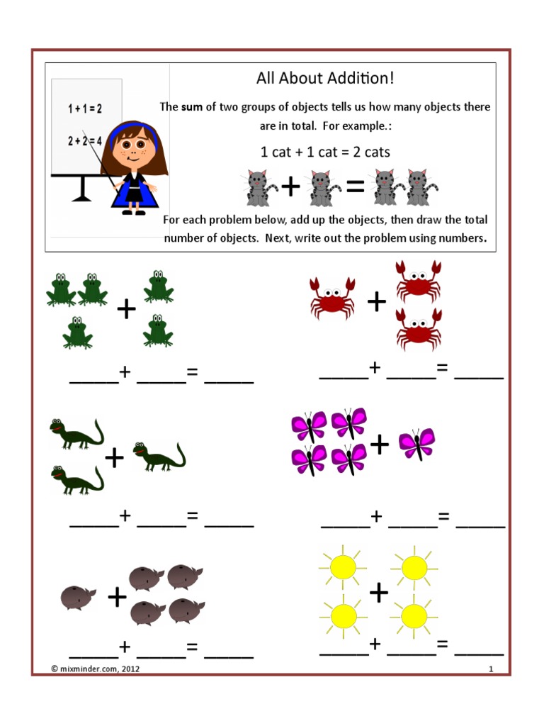 Addition Practice Worksheet | PDF | Games & Activities | Teaching ...