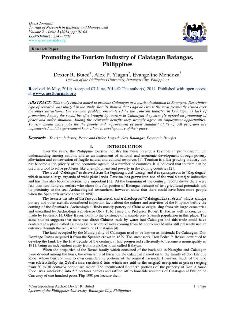 JRBM Promoting The Tourism Industry | PDF | Tourism | Tourism And Leisure