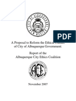 Proposal to Reform the Ethical Culture of City of Albuquerque Government