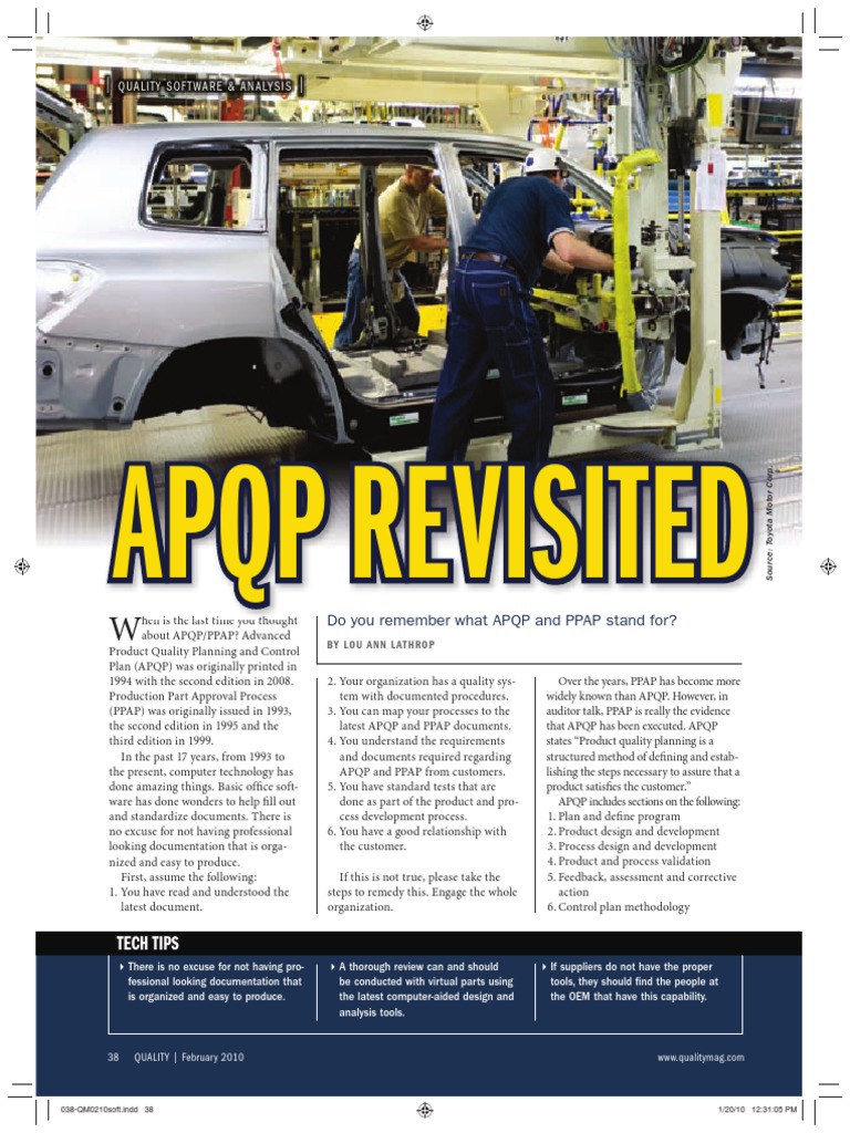 APQP Revisited PDF General Motors Quality (Business)