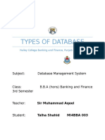 Types of Database: Subject: Database Management System