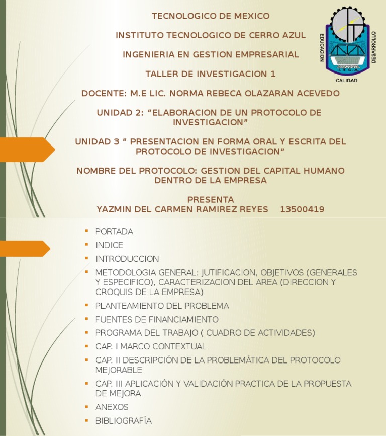 Protocolo de Taller de Investigacion | PDF