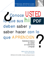 GUIA 1 Conoce USTED Lo Que Sus Hijos Deben Saber y Saber Hacer Con Lo Que APRENDEN