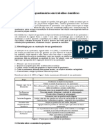 2007_06_11_Métodos Quantitativos I_MarcosForte_O Uso de Questionários Em Trabalhos Científicos