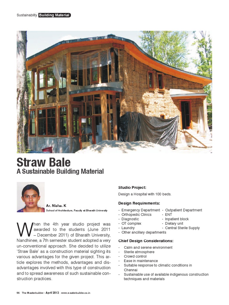 Sustainable Straw Bale Construction | PDF | Soil | Wall
