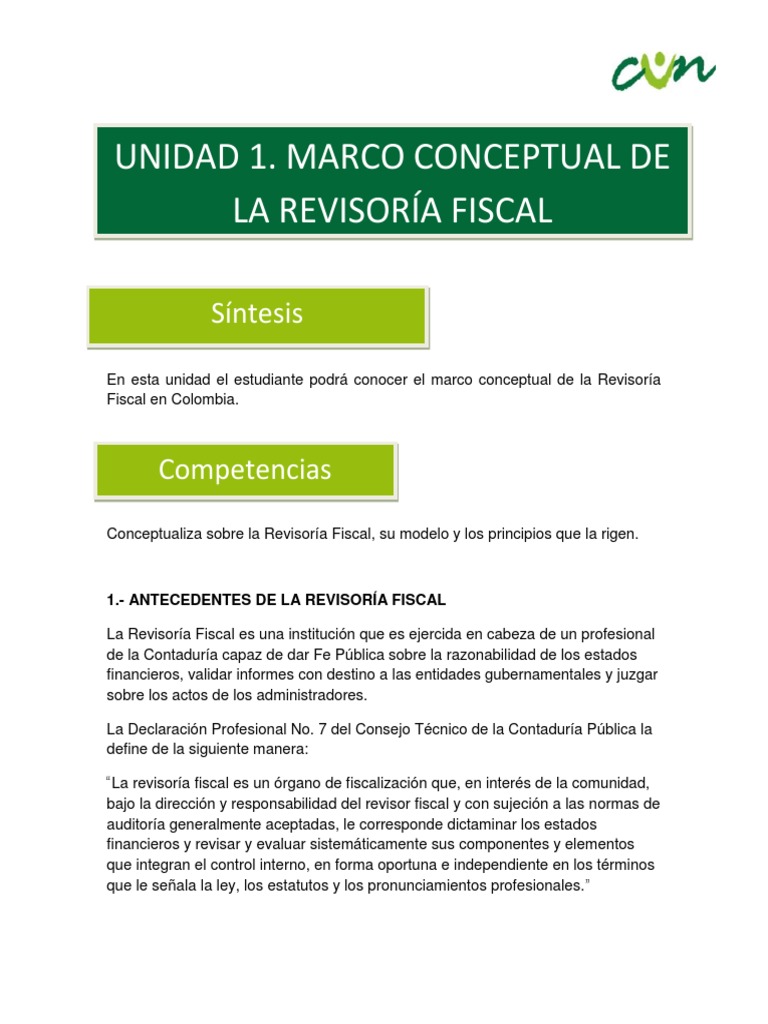 Unidad 1 | PDF | Contralor | Auditoría financiera