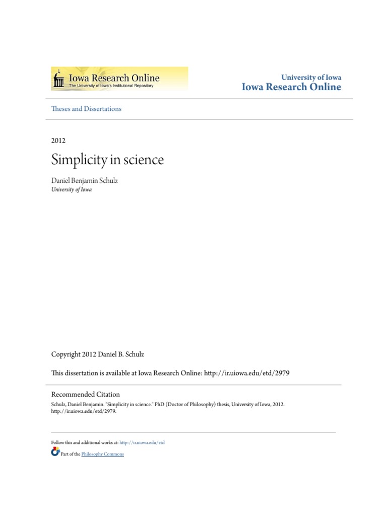 Simplicity in Science - Daniel B. Schulz | PDF | Philosophy Of Science ...