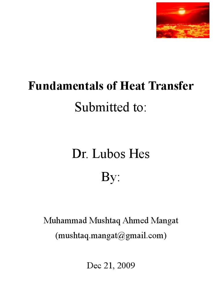 Fundamentals of Heat Transfer Explained | PDF | Thermal Conduction ...
