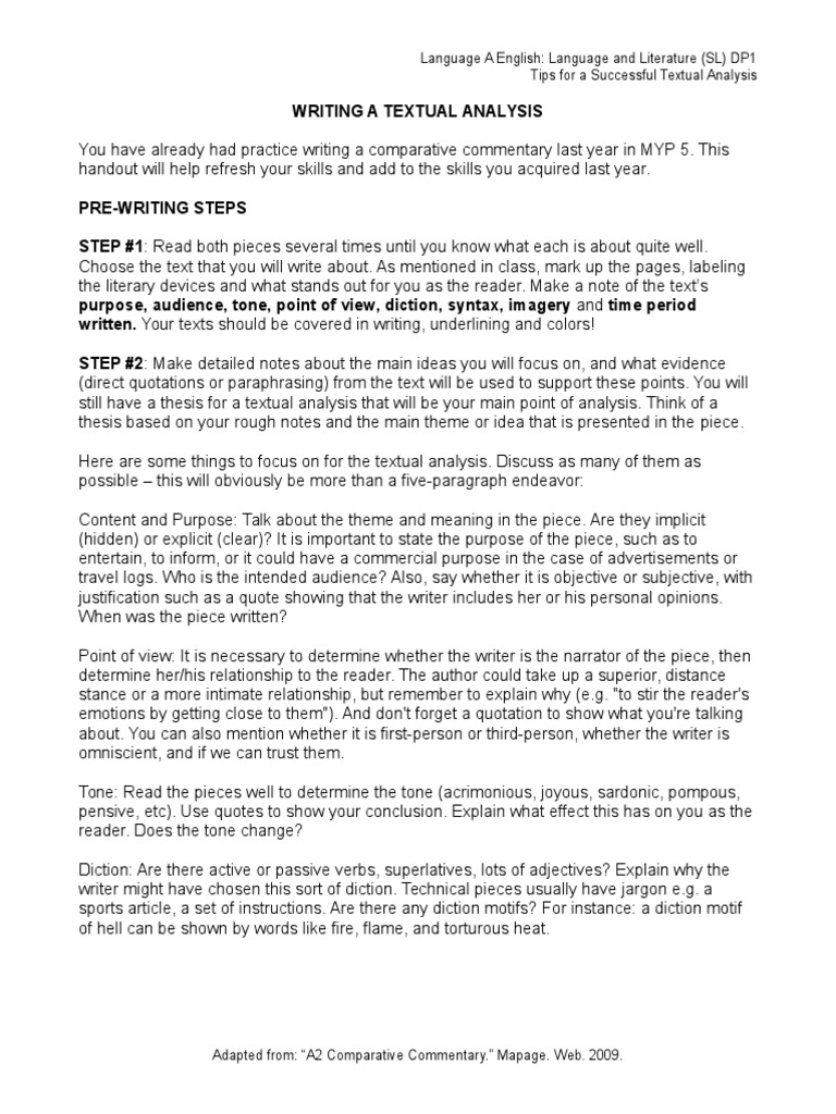Textual Analysis  PDF  Narration  Style (Fiction)