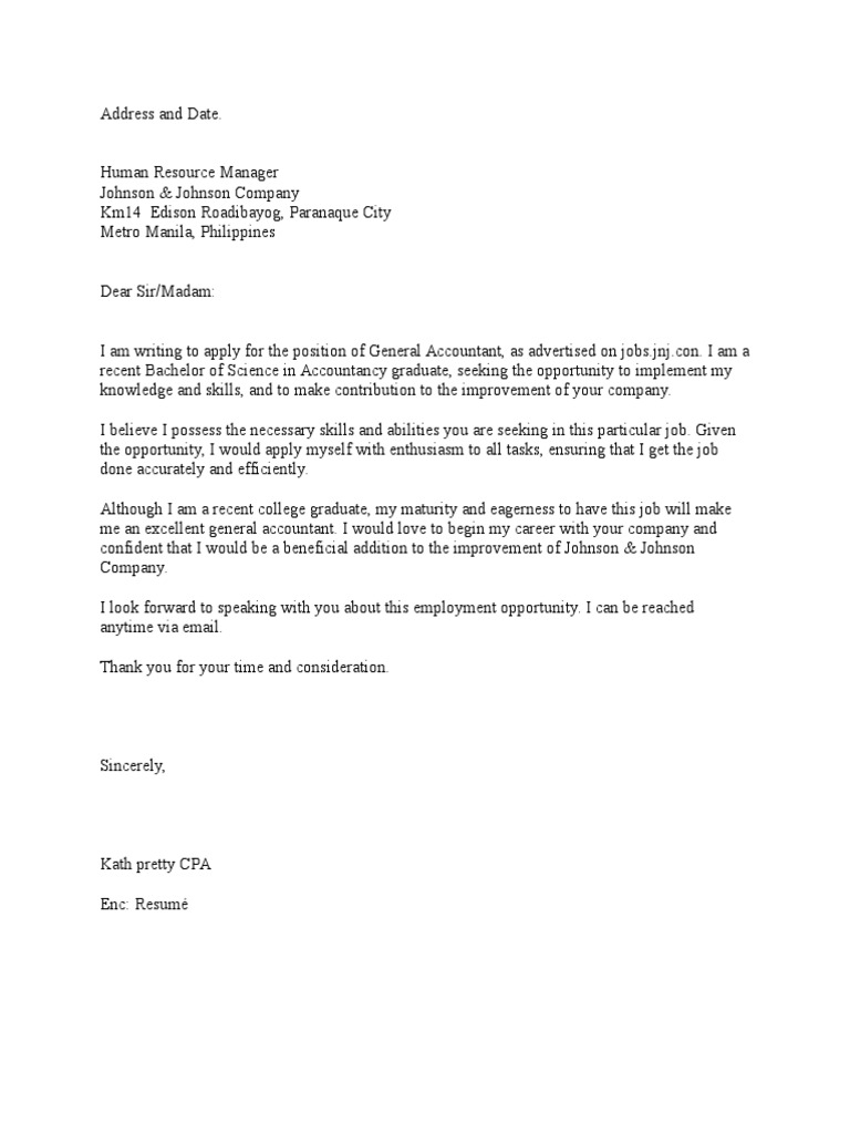 Application Letter For A Job | PDF