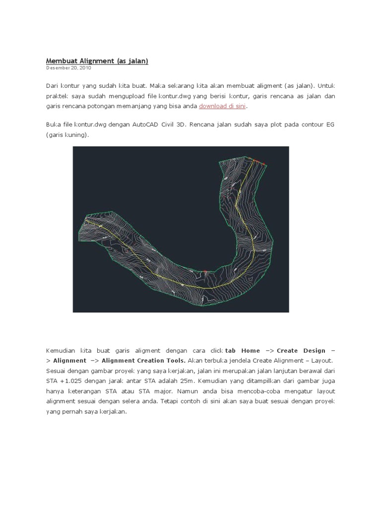 Membuat Alignment Jalan di Civil 3D | PDF | Teknologi & Rekayasa