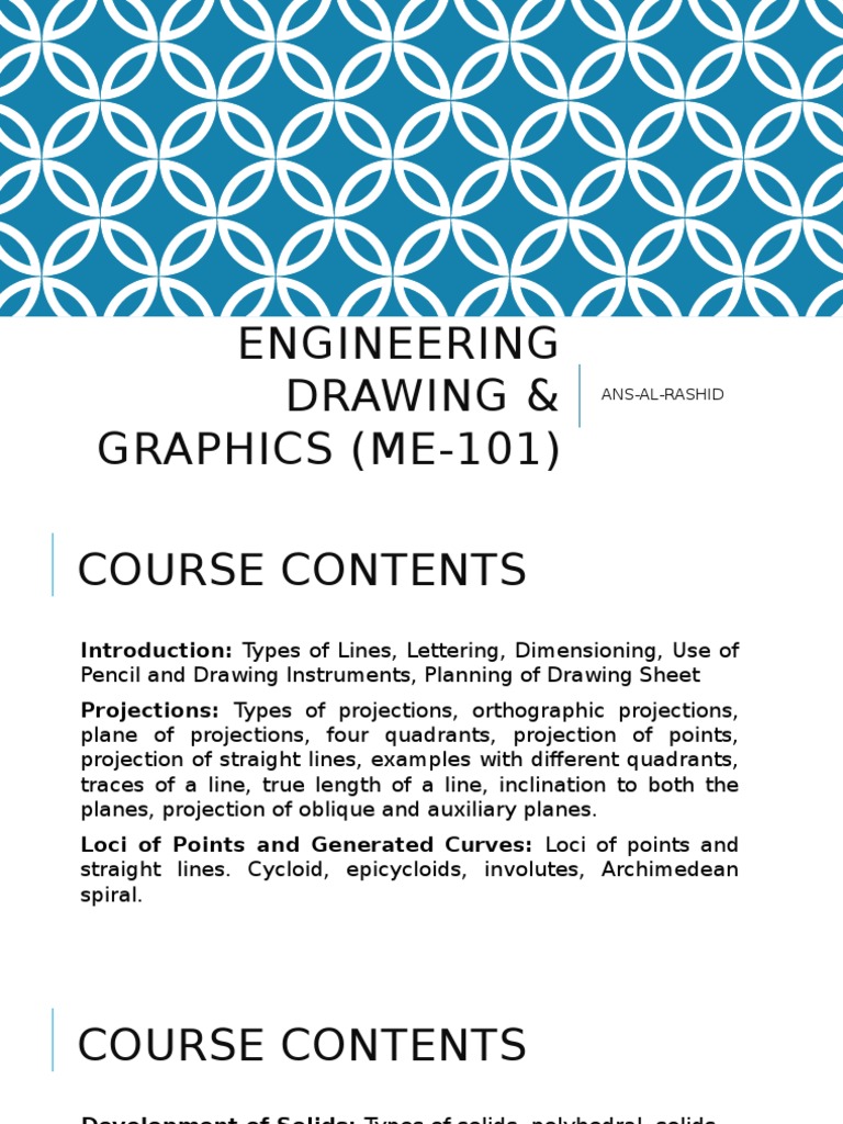 Engineering Drawing and Graphics A first year Engineering drawing ...