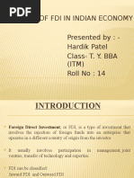 Role of Fdi in Indian Economy