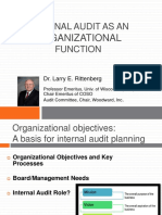 Internal Audit As An Function: Organizational