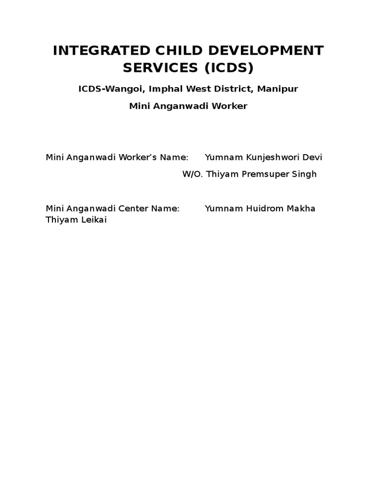 Integrated Child Development Services | PDF