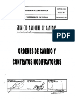 Ordenes de Cambio y Contratos Modificatorios Servicio de Caminos Bolivia