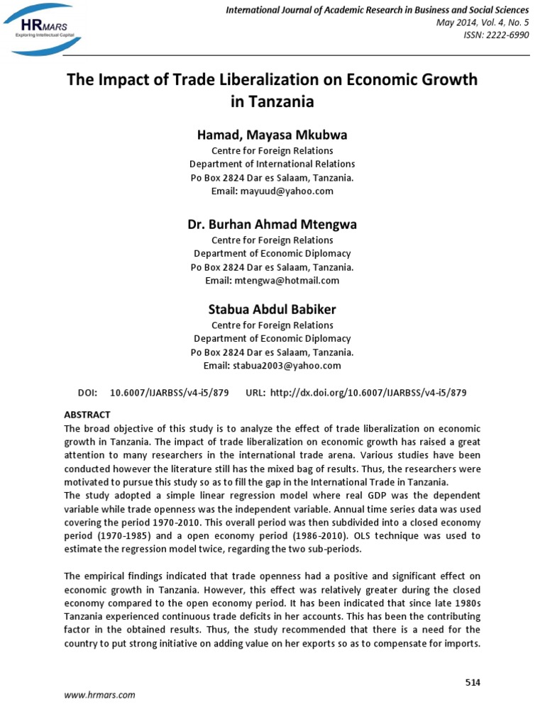 the-impact-of-trade-liberalization-on-economic-growth-in-tanzania-pdf