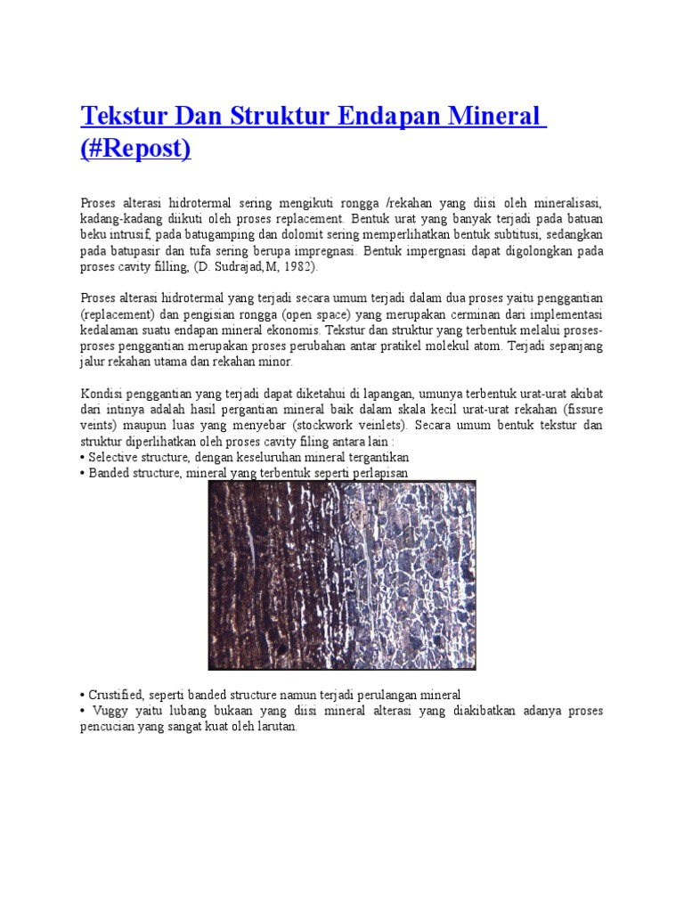 Struktur Mineral: Crustiform vs Colloform | PDF