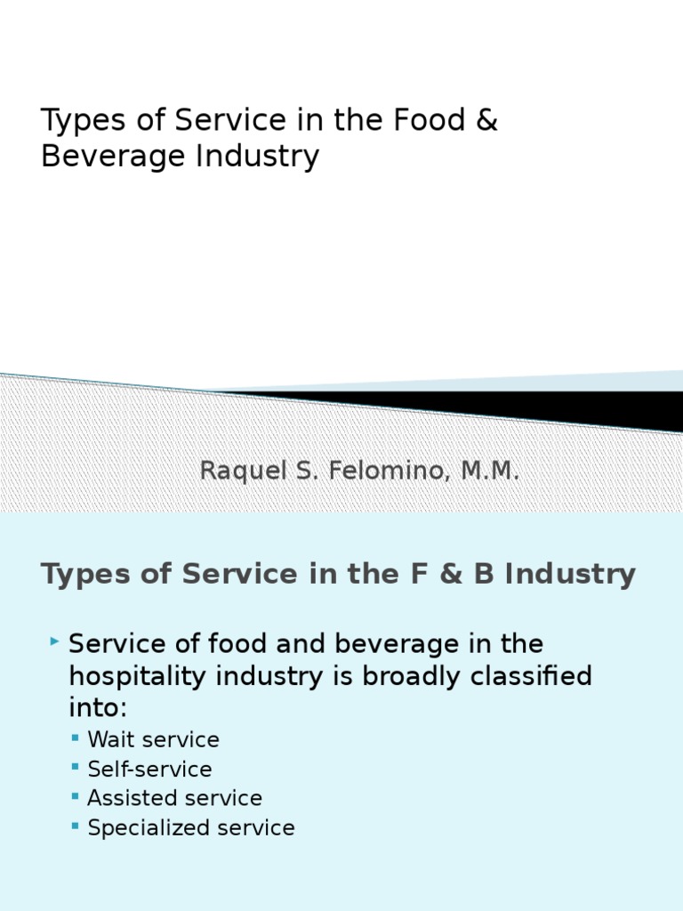Types of Service in The F & B Industry | PDF | Tableware | Buffet