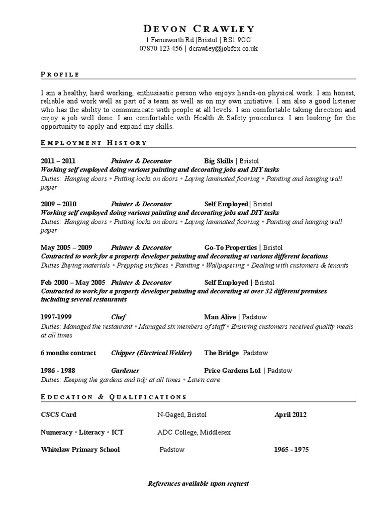 Devon Crawley Cv