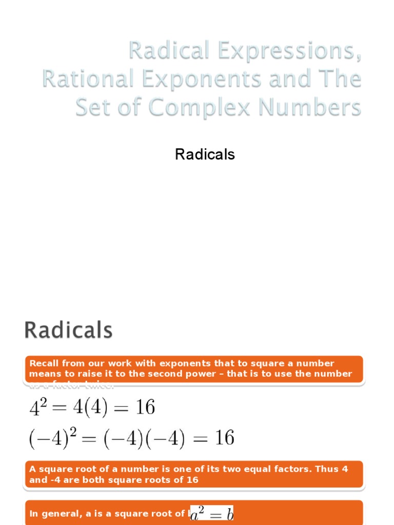Radicals exps rational exponents set of complex nos pdf