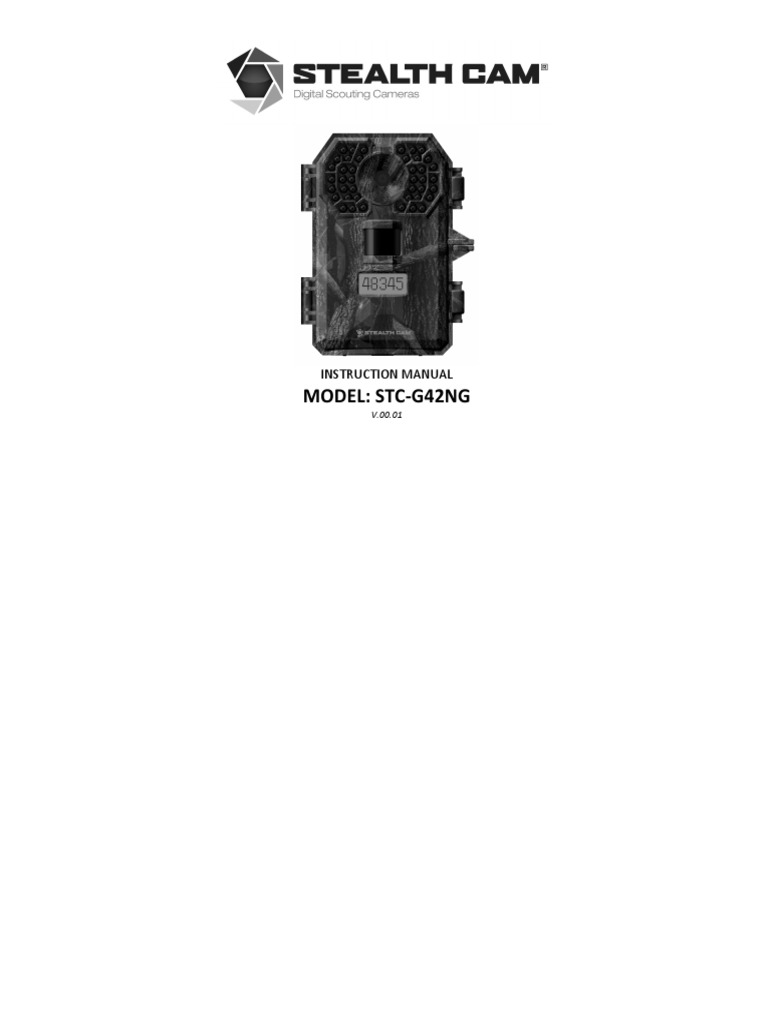 Stealth Cam Instruction Manual For Model STC g42ng PDF Pixel