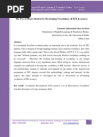 Download The Use of Short Stories for Developing Vocabulary of EFL Learners Full Paper by Emir Isovic SN304432443 doc pdf