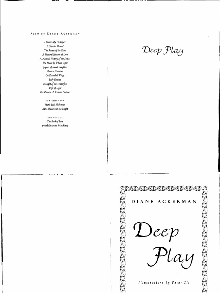 Diane Ackerman Deep Play PDF Psychotherapy