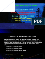 Ejemplo de Ecuaciones de Cambio de Ancho de Calzada