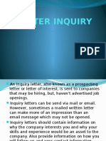 Letter Inquiry