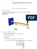2D Analysis of Cantilver Beam Subjected To Point Load