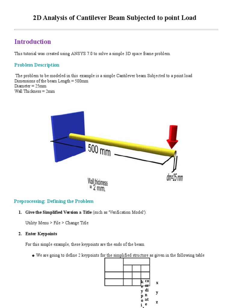 Cantilever Beam Load Analysis Guide | PDF | Bending | Graphical User ...