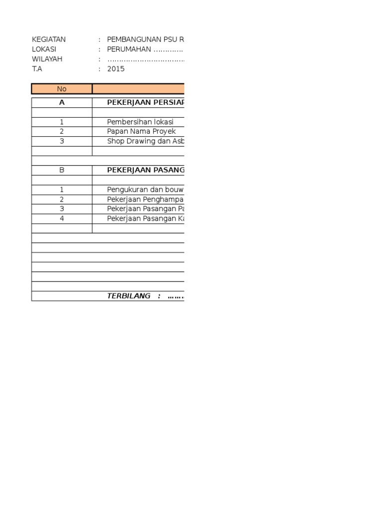 RAB Jalan - PJU (PSU) | PDF