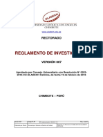 Reglamento de Investigacion 2016 Uladech