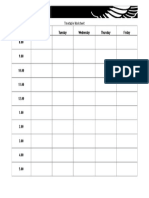 Monday Tuesday Wednesday Thursday Friday 8.00: Timetable Worksheet