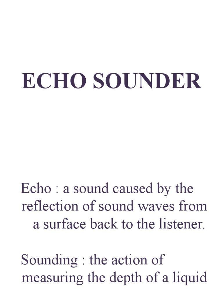 Echo Sounder PDF Sound Motion (Physics)