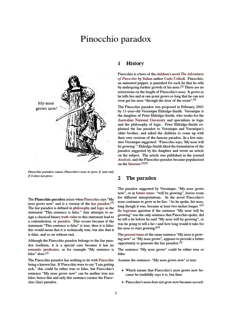 Til Of The Pinocchio Paradox Which Arises When Pinocchio Says – AADZQ