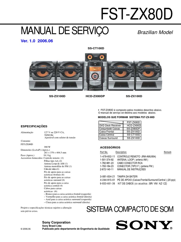Sony FST-ZX80D (BR) | PDF | Vídeo | Disco compacto (CD)