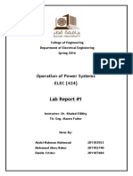 Lab Report #1: Operation of Power Systems ELEC