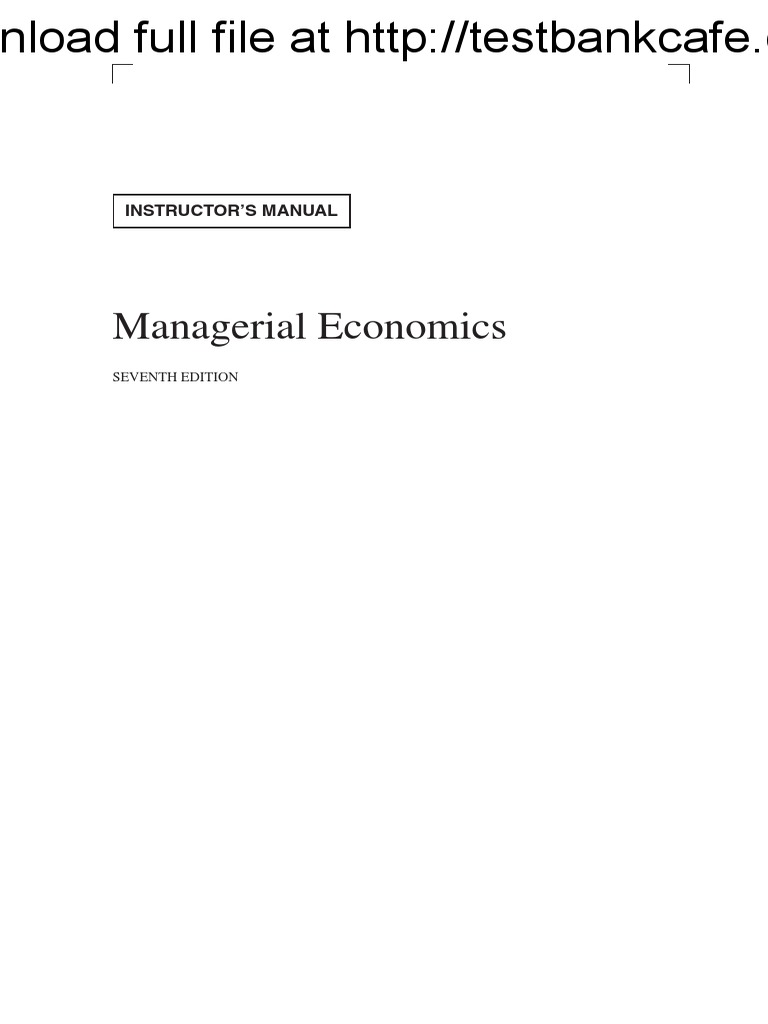 Solution Manual for Managerial Economics 7th Edition Allen | Demand | Price  Elasticity Of Demand