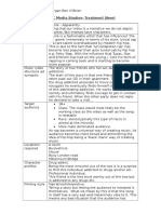 BTEC Media Studies-Treatment Sheet