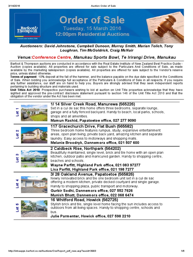 Order of Sale Guidelines | PDF | Business | Home & Garden