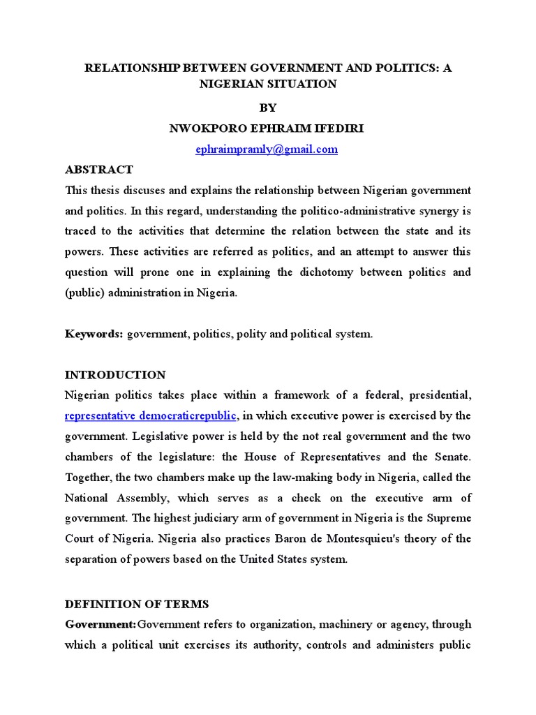 Politics and Governance in Nigeria | PDF | Government | Public Sphere
