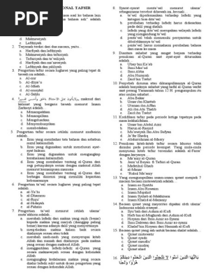 Soal Try Out Un Tafsir