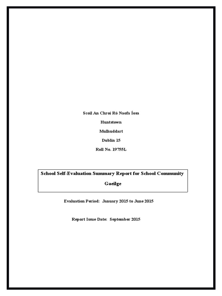 Sse Gaeilge Evaluation Summary Report | PDF | Career & Growth