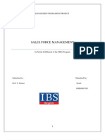 Management Research Project On Sales Force Management