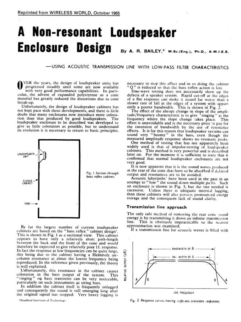 Non Resonant Loudspeaker Enclosure Design PDF