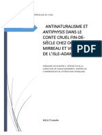 Isabelle Mellot, "Antinaturalisme Et Antiphysis Dans Le Conte Cruel Fin-De-Siècle Chez Octave Mirbeau Et Villiers de l'Isle-Adam"