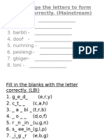 Rearrange The Letters To Form Words Correctly. (Mainstream)